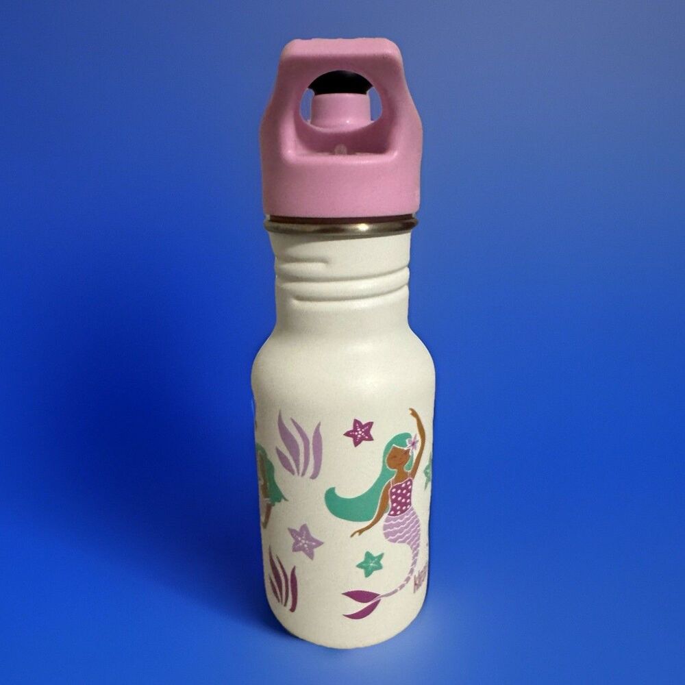 Klean Kanteen 12 fl oz Stainless Steel Kid Water Bottle Sport Cap Mermaids - Picture 3 of 6